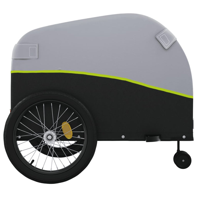 Remorcă pentru biciclete, negru și verde, 45 kg, fier