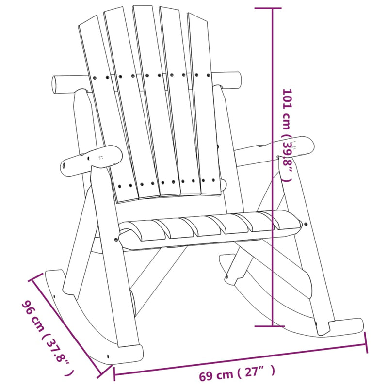 Set mobilier de grădină, 3 piese, lemn masiv de molid
