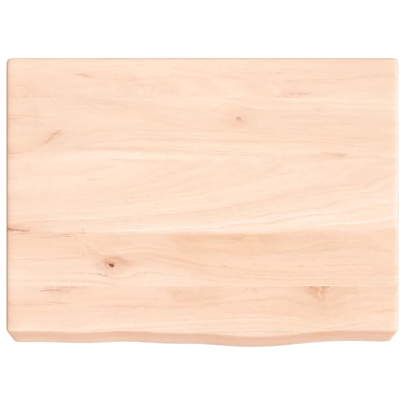 Blat de baie, 40x30x(2-6) cm, lemn masiv netratat
