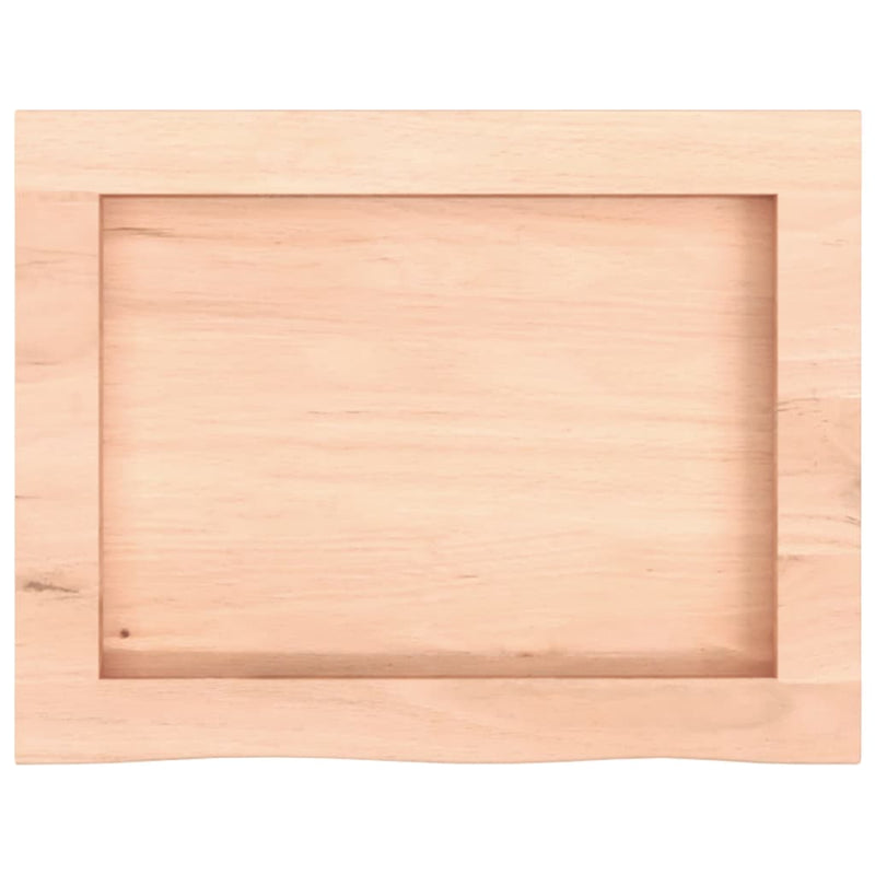 Blat de baie, 40x30x(2-6) cm, lemn masiv netratat