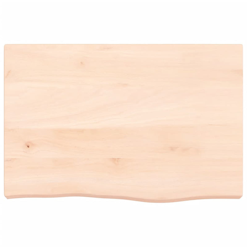 Blat de baie, 60x40x(2-6) cm, lemn masiv netratat