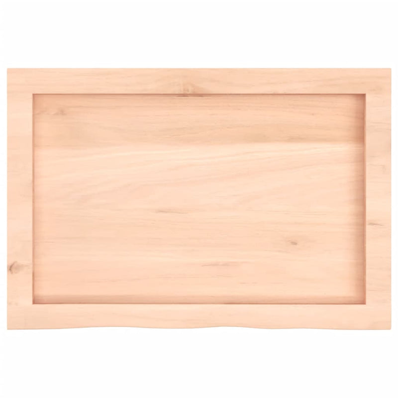 Blat de baie, 60x40x(2-6) cm, lemn masiv netratat