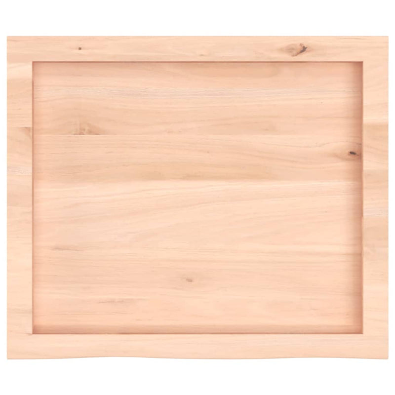 Blat de baie, 60x50x(2-4) cm, lemn masiv netratat