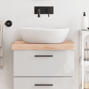 Blat de baie, 60x50x(2-6) cm, lemn masiv netratat