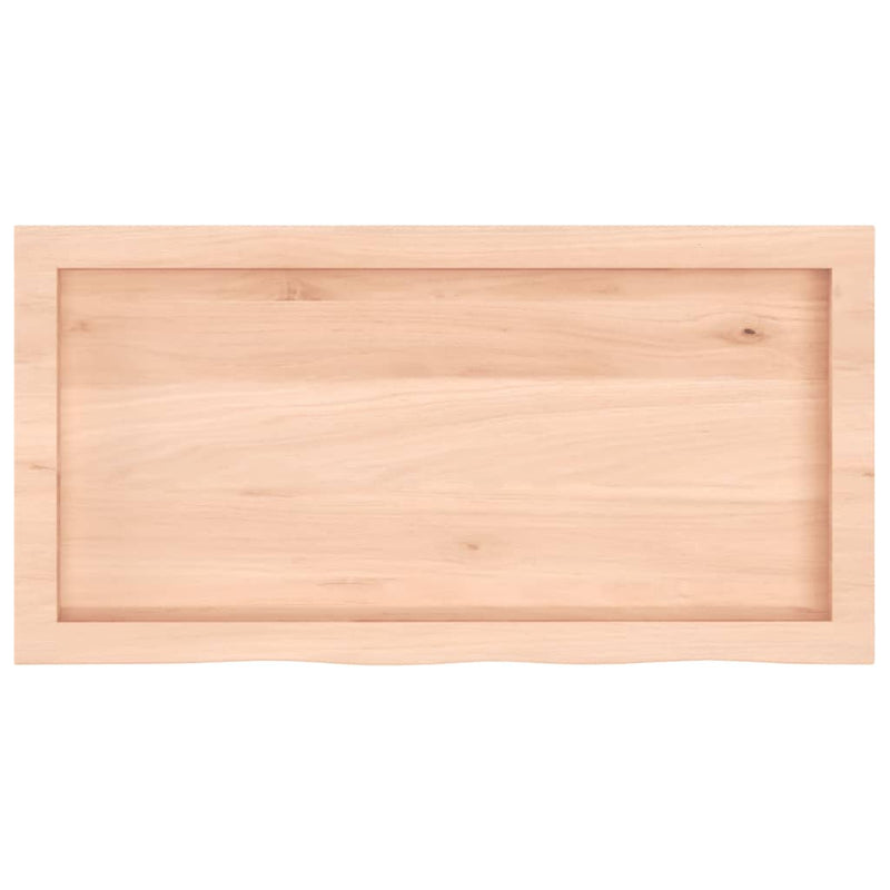 Blat de baie, 80x40x(2-4) cm, lemn masiv netratat