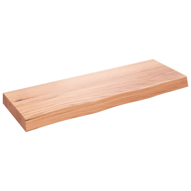 Blat de baie, maro deschis, 80x30x(2-6) cm, lemn masiv tratat