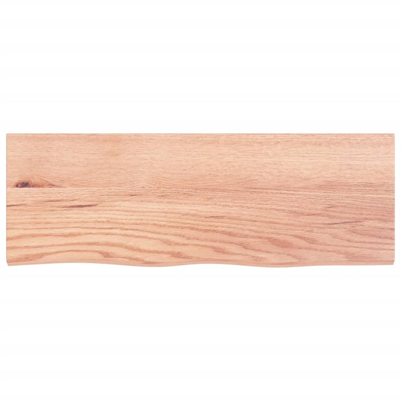 Blat de baie, maro deschis, 80x30x(2-6) cm, lemn masiv tratat