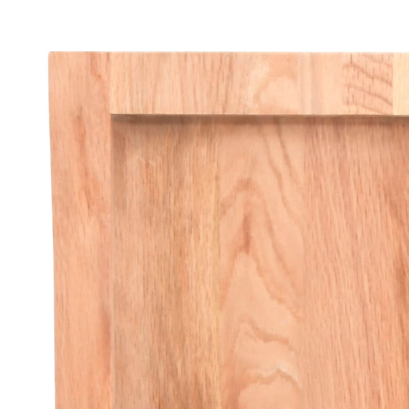 Blat de baie, maro deschis, 80x30x(2-6) cm, lemn masiv tratat