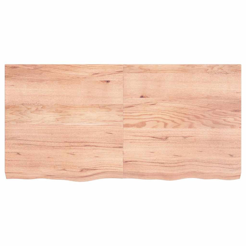 Blat de masă maro 120x60x(2-6) cm, lemn masiv stejar tratat