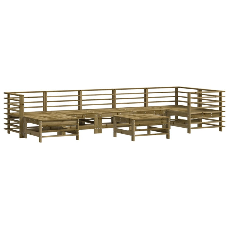 Set mobilier de grădină cu perne, 8 piese, lemn de pin tratat