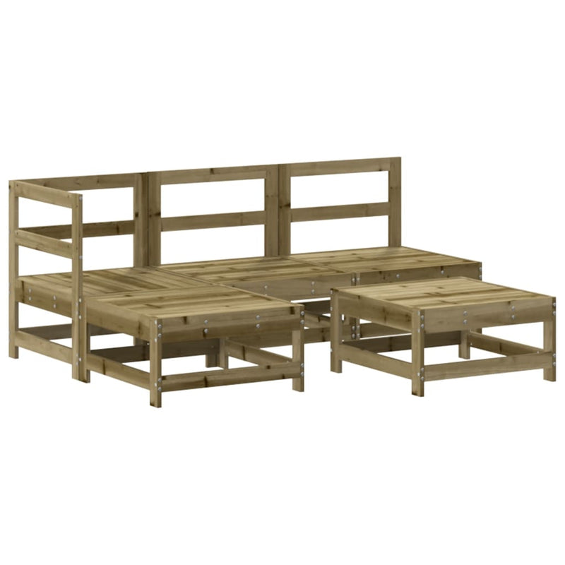 Set mobilier de grădină cu perne, 5 piese, lemn de pin tratat