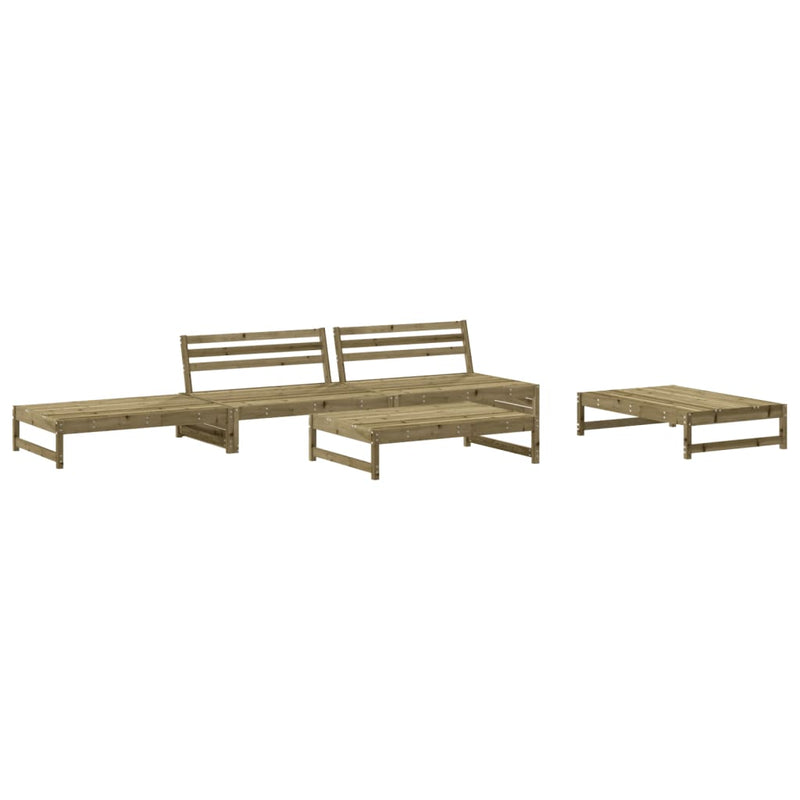 Set mobilier de grădină cu perne, 5 piese, lemn de pin tratat