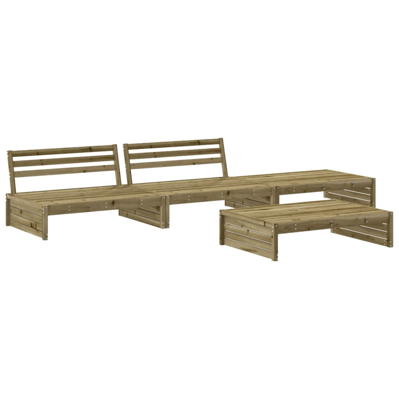 Set mobilier de grădină cu perne, 4 piese, lemn de pin tratat