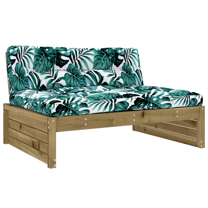 Set mobilier de grădină cu perne, 4 piese, lemn de pin tratat