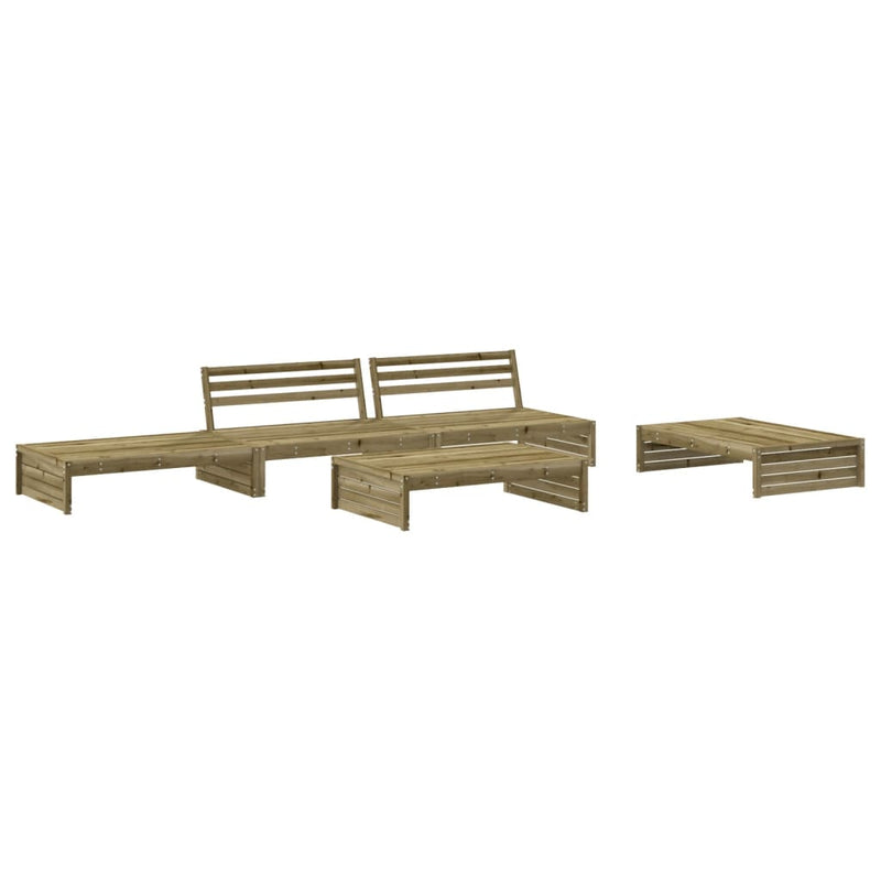 Set mobilier de grădină cu perne, 5 piese, lemn de pin tratat