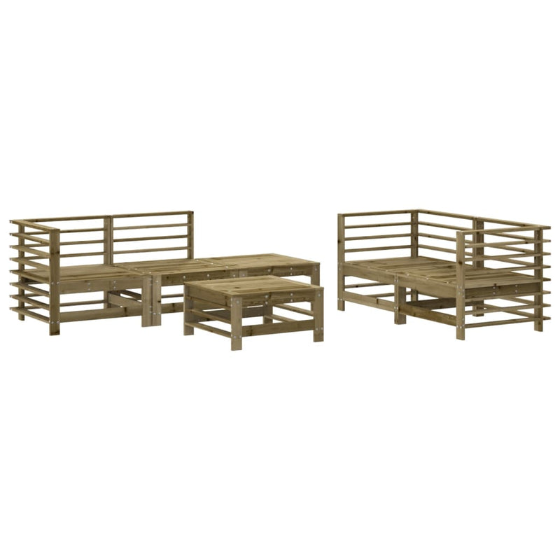 Set mobilier relaxare de grădină, 6 piese, lemn de pin tratat
