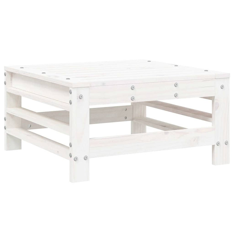 Set mobilier de grădină, 7 piese, alb, lemn masiv de pin