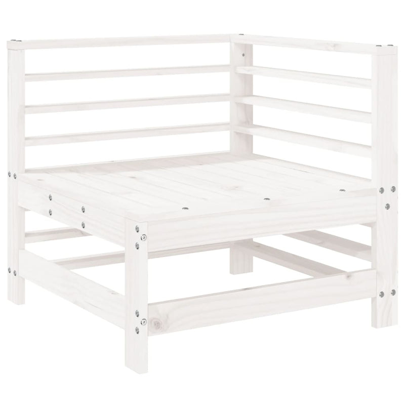Set mobilier de grădină, 6 piese, alb, lemn masiv pin