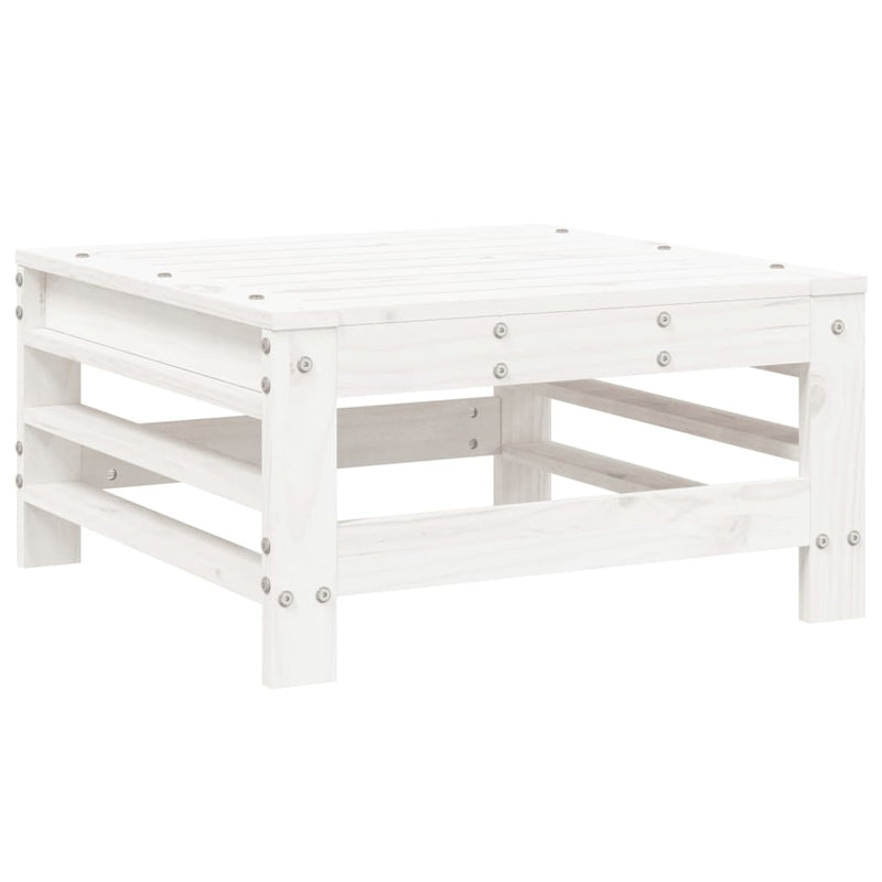 Set mobilier de grădină, 6 piese, alb, lemn masiv pin