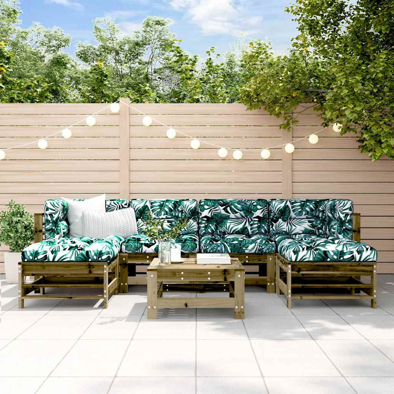 Set mobilier de grădină, 7 piese, lemn de pin tratat