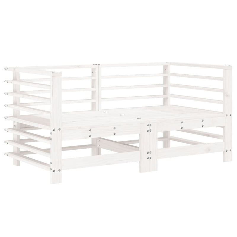 Set mobilier de grădină, 6 piese, alb, lemn masiv pin