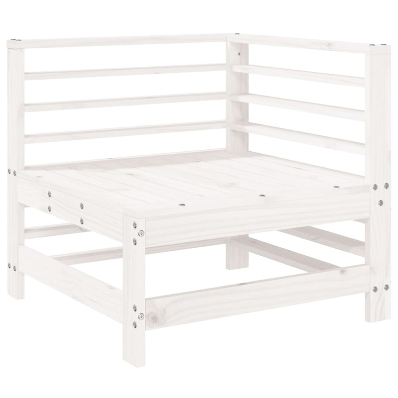 Set mobilier de grădină, 6 piese, alb, lemn masiv pin