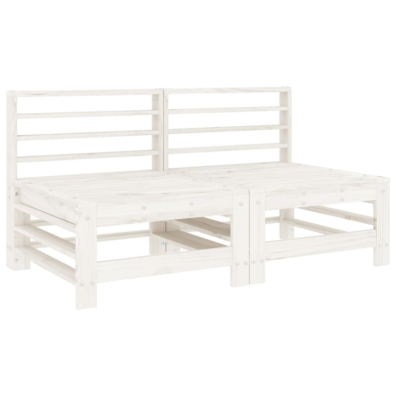 Set mobilier de grădină, 6 piese, alb, lemn masiv pin