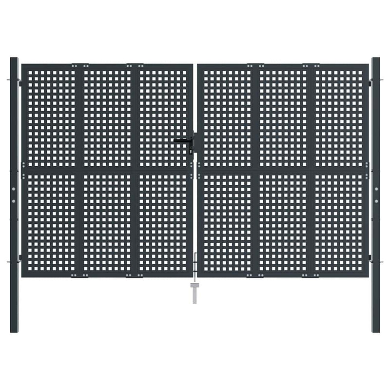 Poartă de grădină antracit 300x175 cm oțel