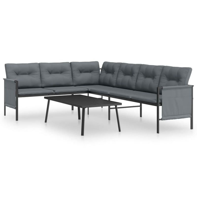 Set mobilier de grădină, antracit, 2 piese, oțel