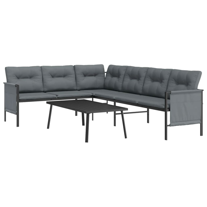 Set mobilier de grădină, antracit, 2 piese, oțel