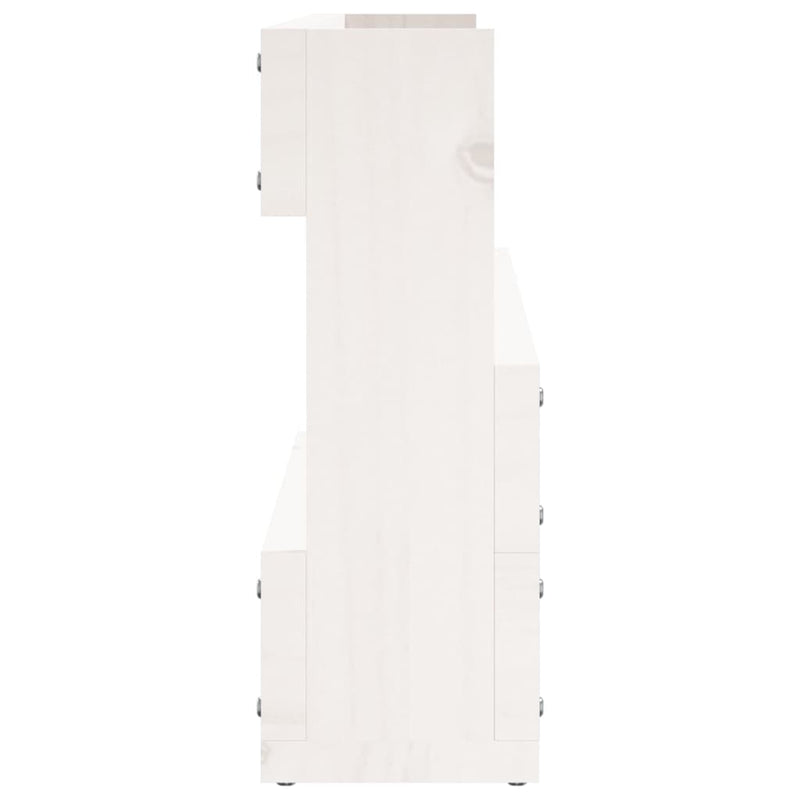 Pantofare de perete, 2 buc., alb, 110x9x23 cm, lemn masiv pin