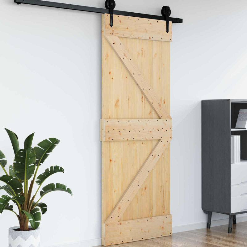 Ușă NARVIK 70 x 210 cm Lemn de Pin Solid (Nefinisat) natural
