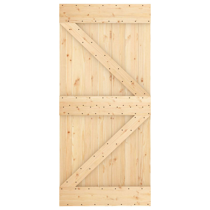 Ușă NARVIK 95 x 210 cm Lemn de Pin Solid (Nefinisat) natural