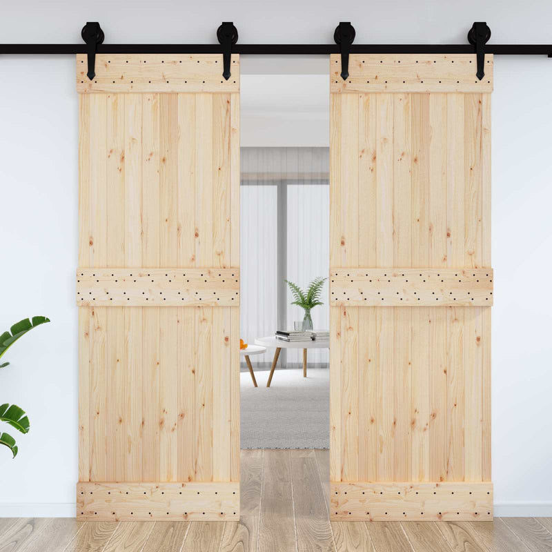 Ușă plană NARVIK 80x210cm Lemn de Pin Solid (Nefinisat) natural