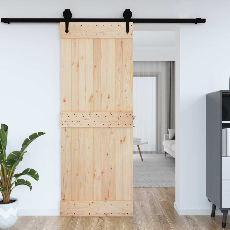 Ușă plană NARVIK 85x210cm Lemn de Pin Solid (Nefinisat) natural