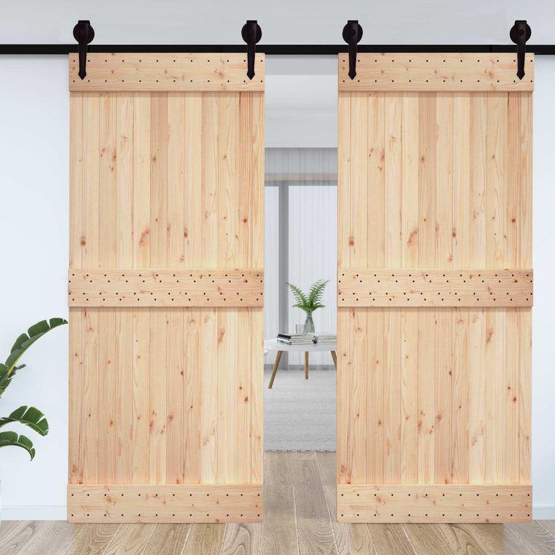 Ușă NARVIK 100 x 210 cm Lemn de Pin Solid (Nefinisat) natural