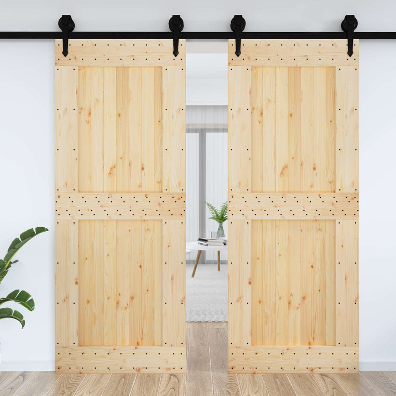 Ușă simplă NARVIK 90x210 cm Lemn de Pin Solid (Nefinisat)