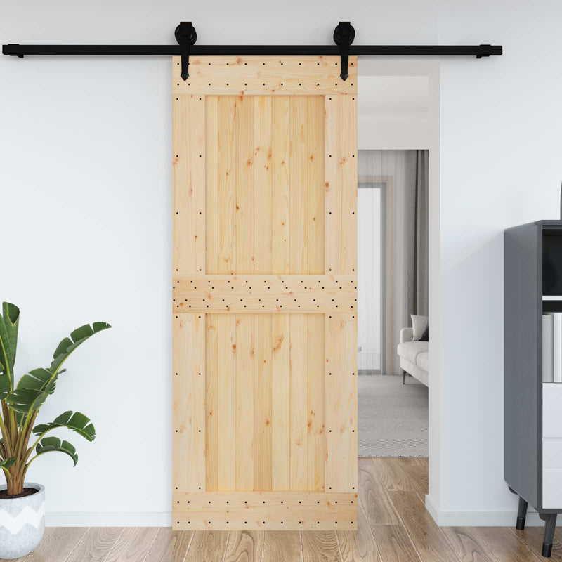 Ușă simplă NARVIK 90x210 cm Lemn de Pin Solid (Nefinisat)