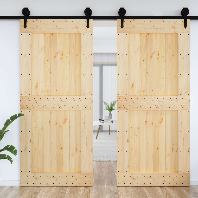 Ușă NARVIK 100 x 210 cm Lemn de Pin Solid (Nefinisat) natural