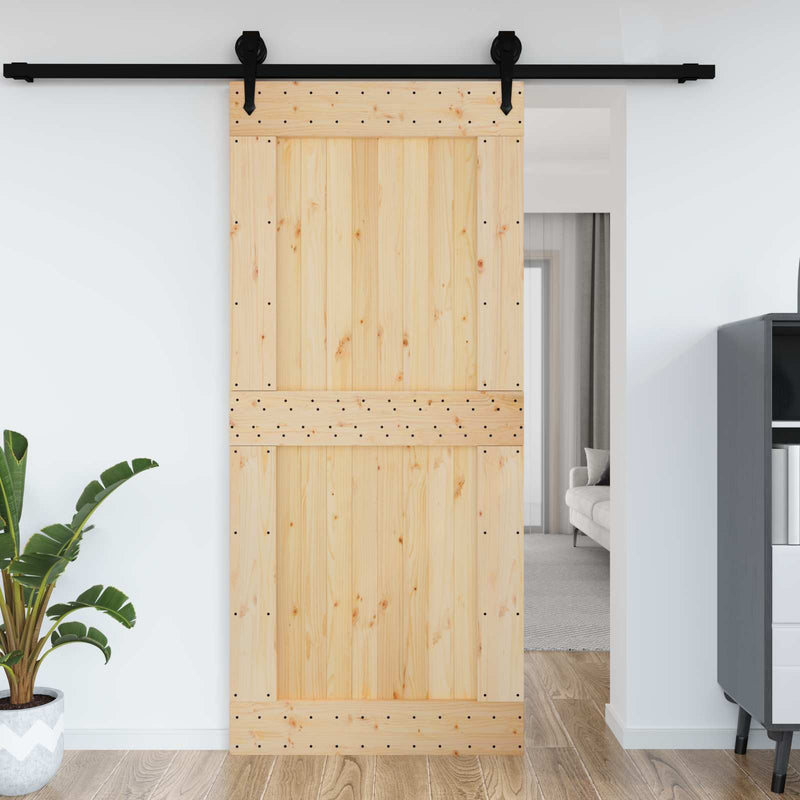 Ușă NARVIK 100 x 210 cm Lemn de Pin Solid (Nefinisat) natural