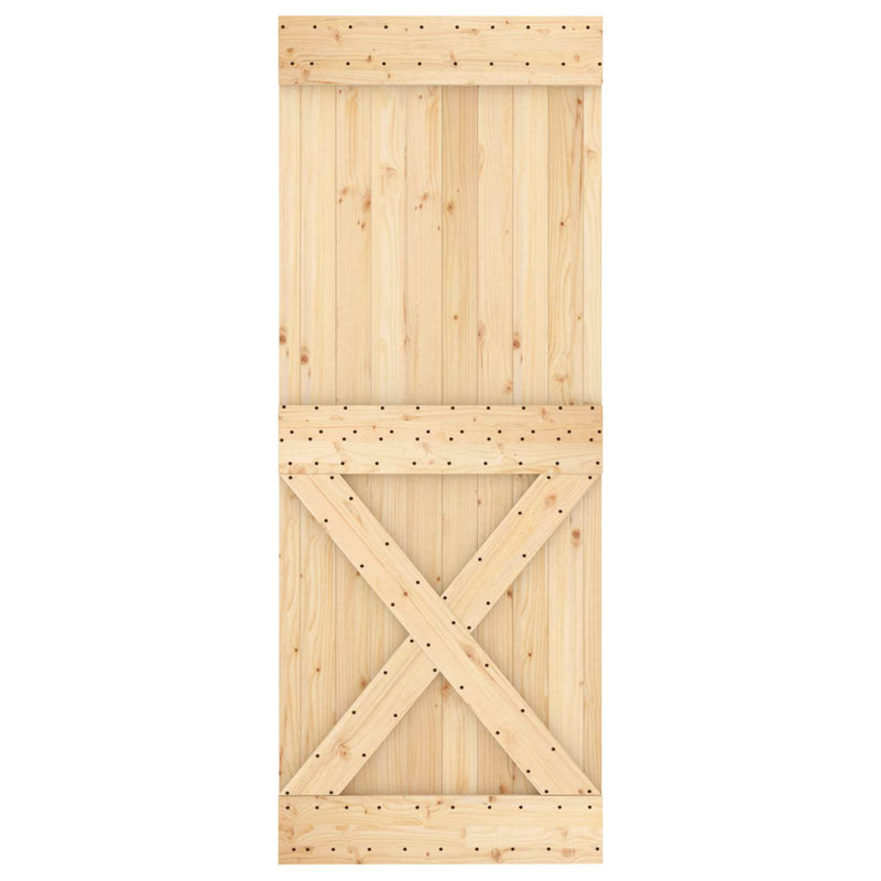 Ușă Cross NARVIK 80x210cm Lemn de Pin Solid (Nefinisat) natural