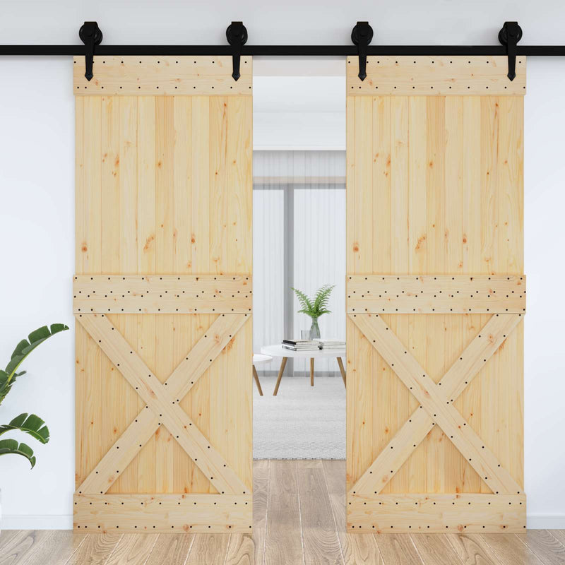 Ușă NARVIK 85 x 210 cm Lemn de Pin Solid (Nefinisat) natural