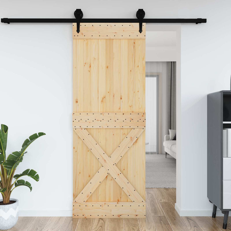 Ușă NARVIK 85 x 210 cm Lemn de Pin Solid (Nefinisat) natural
