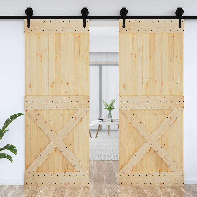 Ușă NARVIK 90 x 210 cm Lemn de Pin Solid (Nefinisat) natural