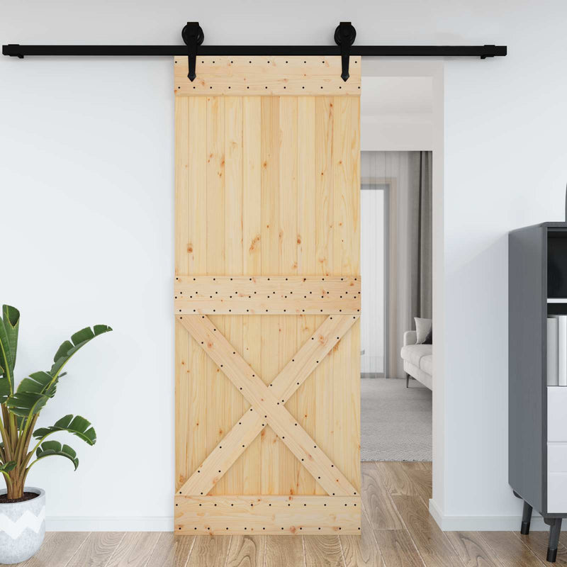 Ușă NARVIK 90 x 210 cm Lemn de Pin Solid (Nefinisat) natural