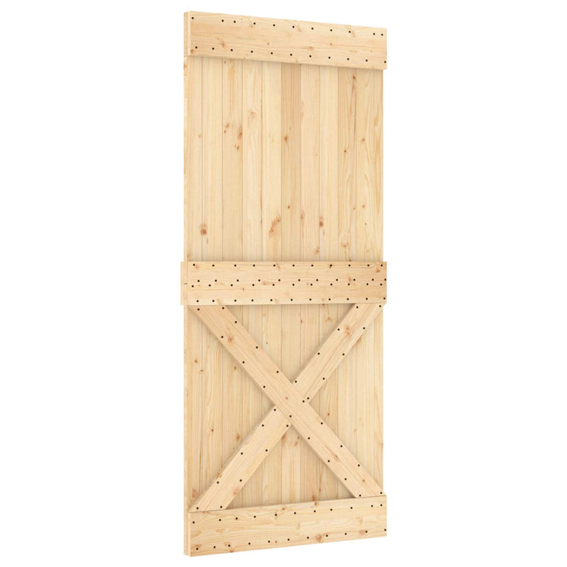 Ușă NARVIK 90 x 210 cm Lemn de Pin Solid (Nefinisat) natural