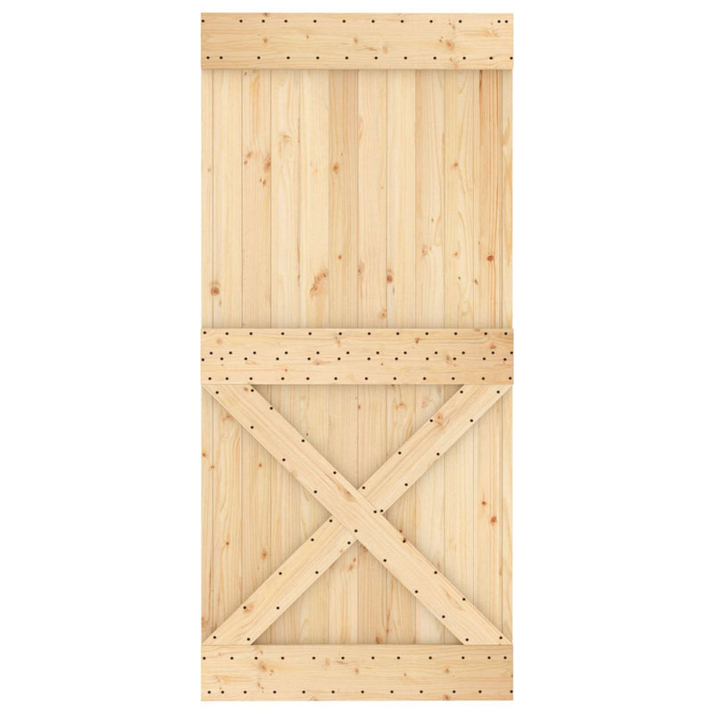 Ușă Cross NARVIK 95x210cm Lemn de Pin Solid (Nefinisat) natural