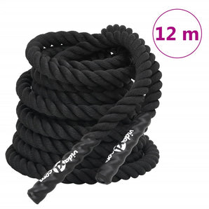 Frânghie de luptă neagră, 12 m, 9 kg, poliester