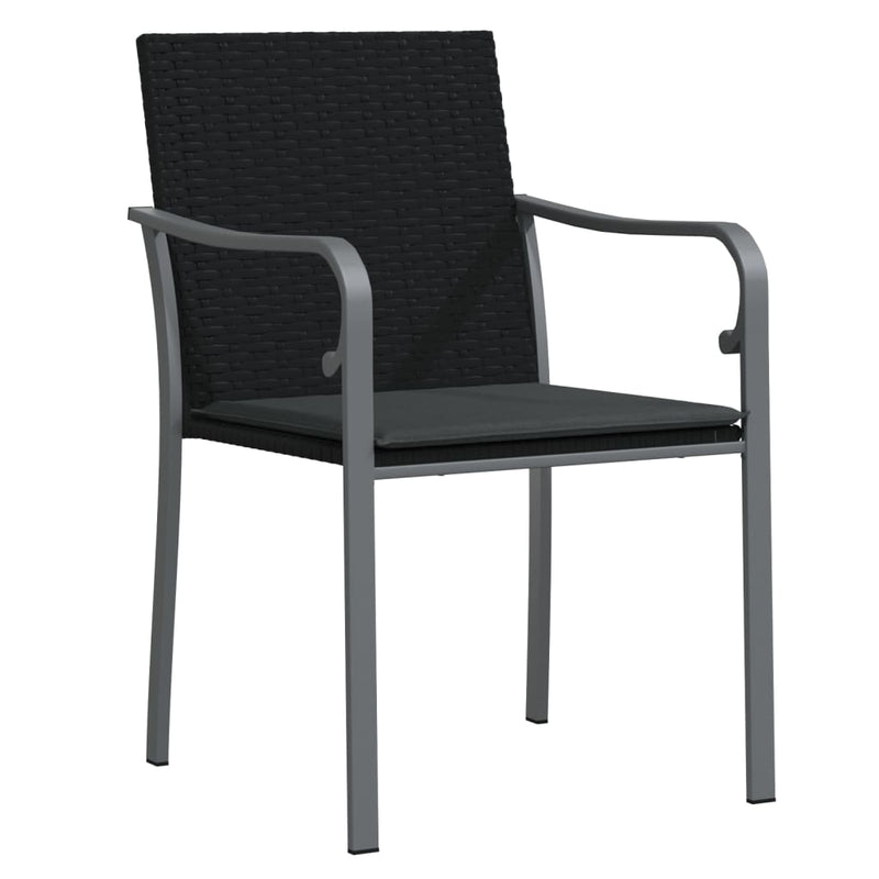 Set mobilier de grădină cu perne, 5 piese, poliratan și oțel