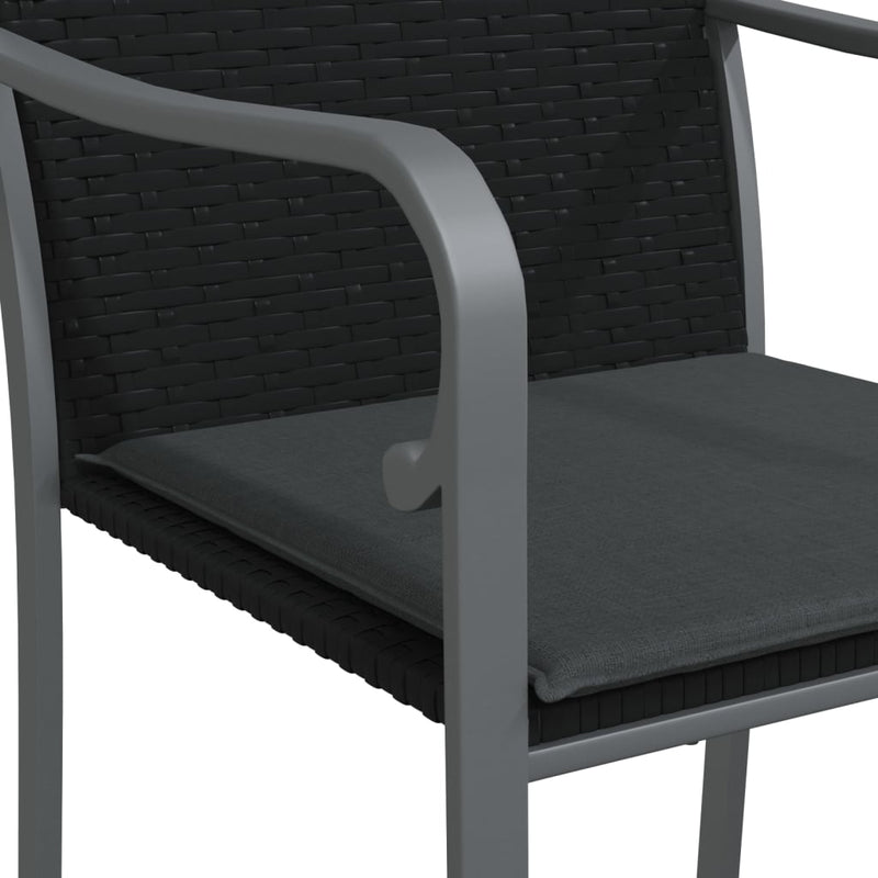 Set mobilier de grădină cu perne, 5 piese, poliratan și oțel